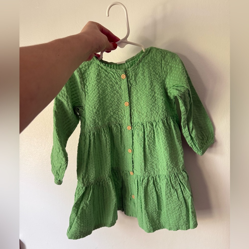 Green Quilted Baby Dress